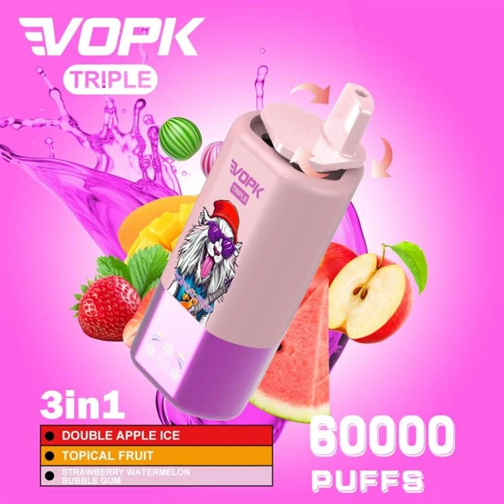 Vopk trīskāršais 3 in 1 60000 uzpūš trīs garšas